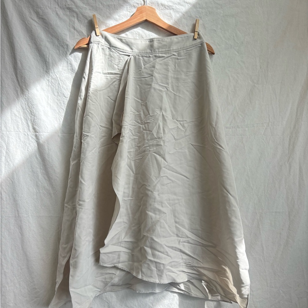 Club Monaco Light Gray High-Low Wrap Skirt